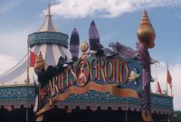 The entrance sign of Ariel’s Grotto located inside the Magic Kingdom theme park.